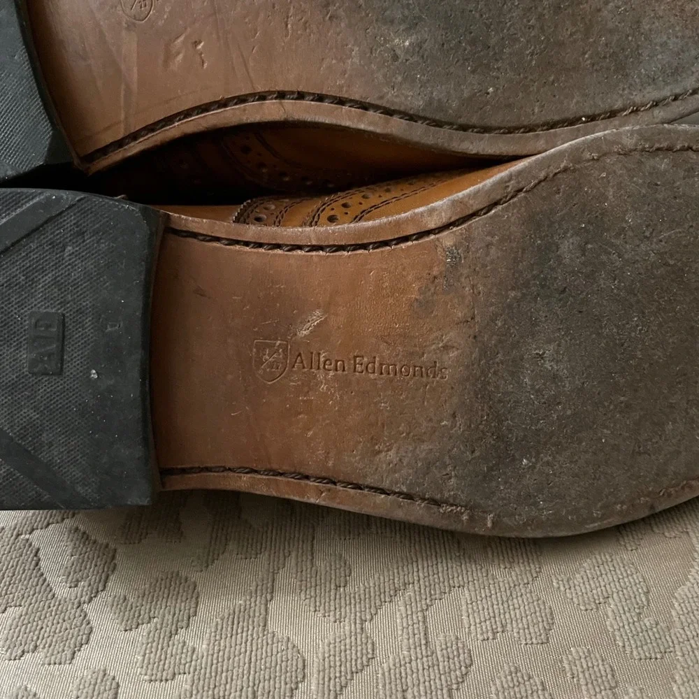 Allen Edmonds McAllister Wingtip Oxford Walnut Leather Mens Shoes 10 B 6235